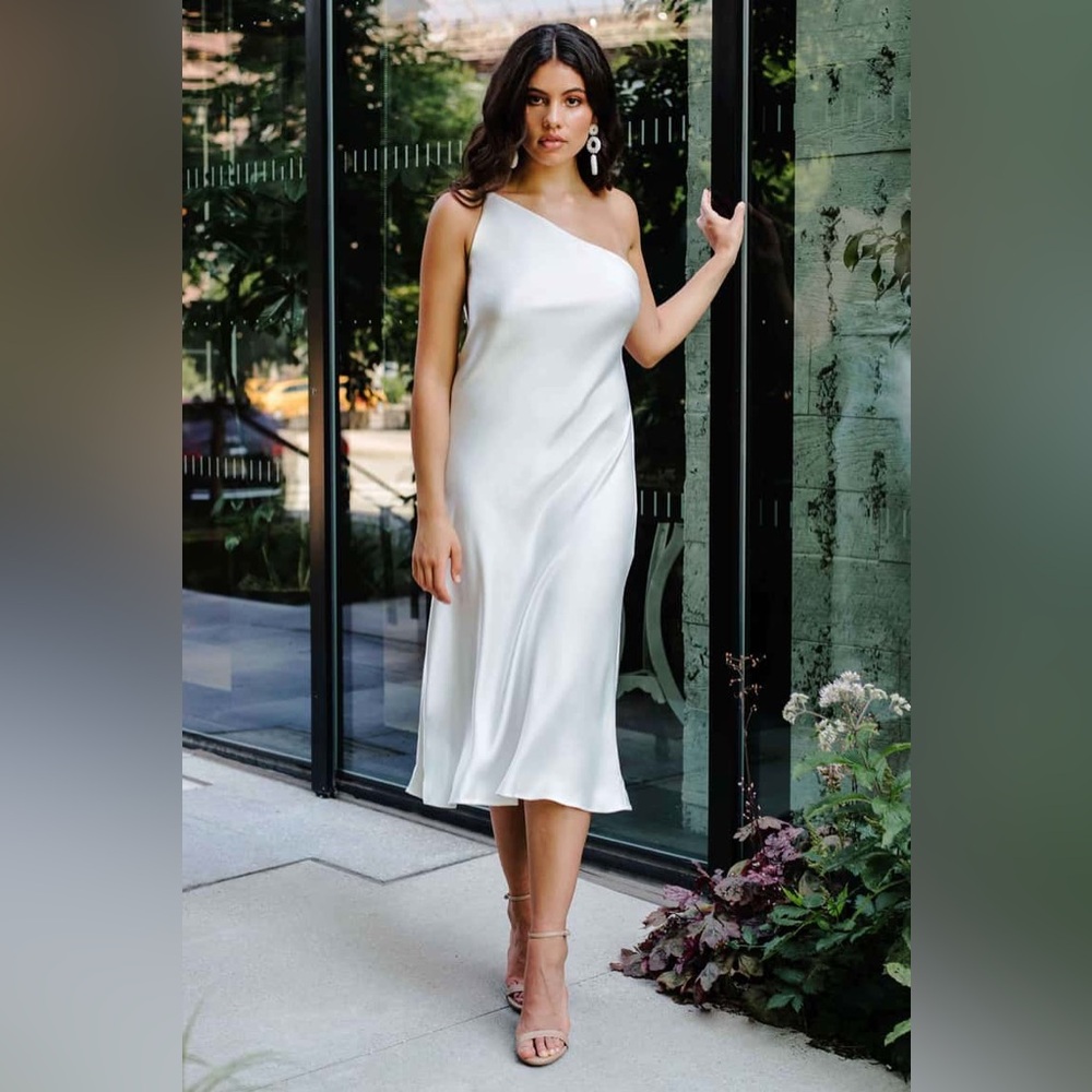 Jenny Yoo One Shoulder White Dress